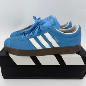 Adidas‎ VL Court 2.0 Mens Blue Suede Low Top Streetwear Lifestyle Sneakers Sz 8